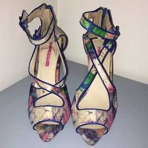 Painted peep toe colorful